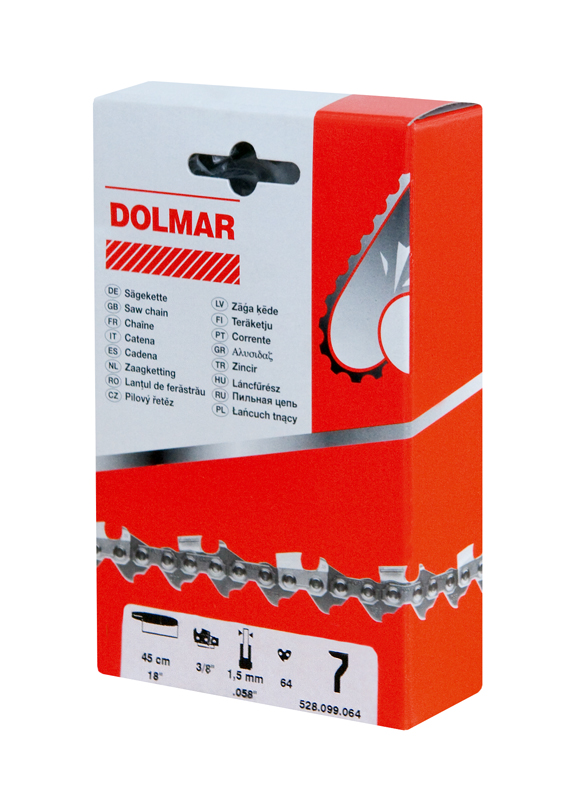 Sägekette passend für Dolmar PS34 30 cm 3/8" 46 TG 1,1 mm Halbmeißel chain 